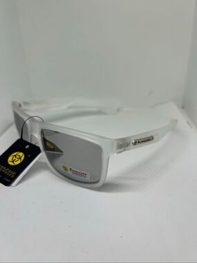 Biohazard Frosted White Mirrored UV400 Sunglasses NWT